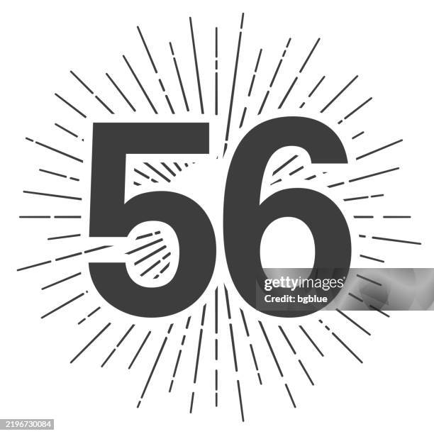 56 Number Fiftysix Icon On White Background High-Res Vector