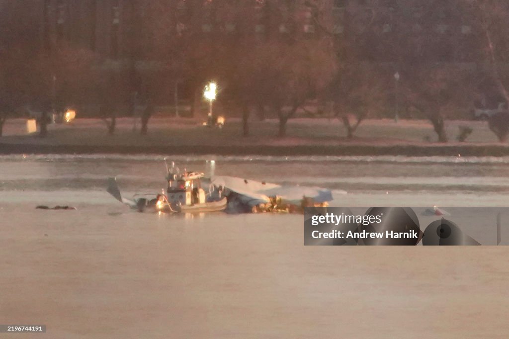 Emergency Crews Respond To Aircraft Crash Near Reagan National Airport