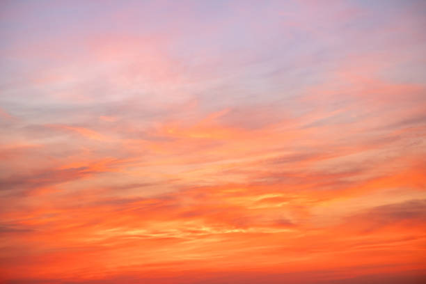 Sky,sunset, beautiful , luxury soft gradient orange gold clouds and sunlight on the blue sky perfect for the background, Sunrise on morning or everning in winter warm time ,Twilight summer,silhouette
