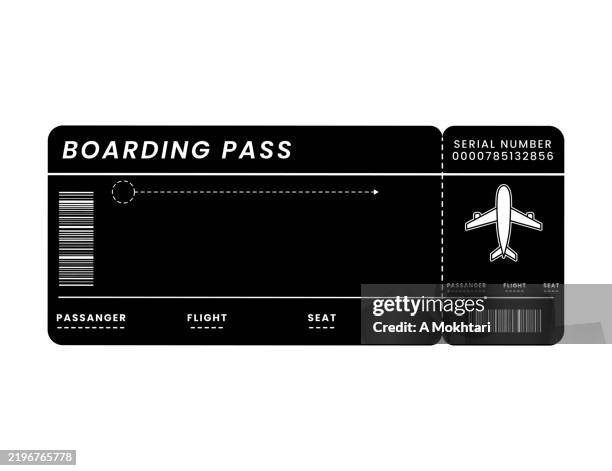 travel and boarding ticket. - airplane ticket stock illustrations
