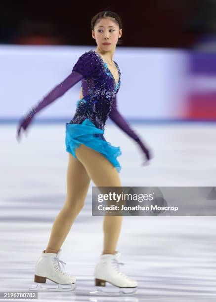 Rion Sumiyoshi of Japan performs during the Women's Single Skating Short program of the 2025 FISU World University Games Winter at Palavela on...