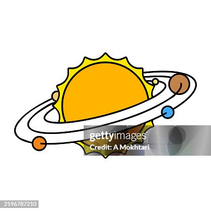 Solar system icon. Solar system icon.