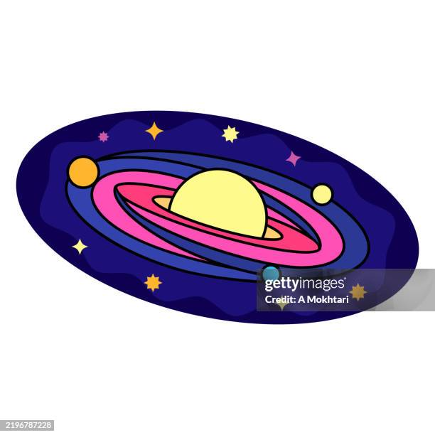 illustrations, cliparts, dessins animés et icônes de solar system icon. - en orbite autour