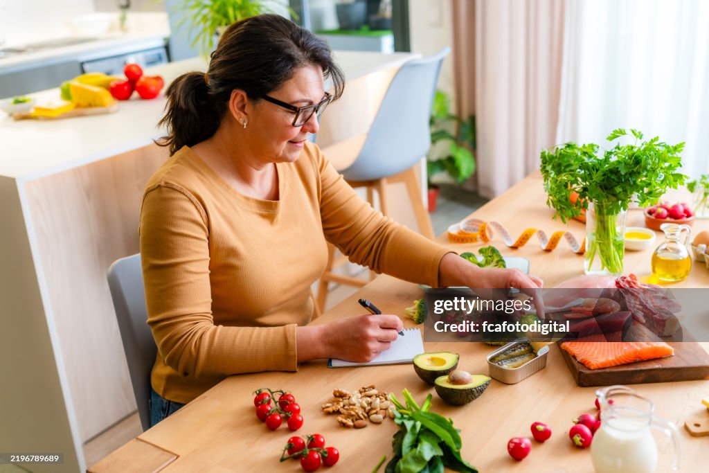 Mature woman planning a healthy Ketogenic diet