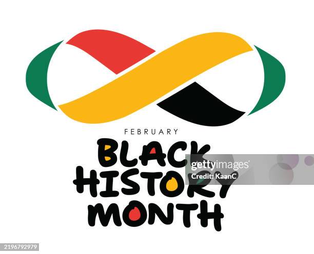 black history month celebrate. infinity sign made with ribbon. endless concept loop.vector illustration design graphic black history month stock illustration - black history month usa stock illustrations
