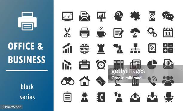office and business icon set - site manager stock illustrations
