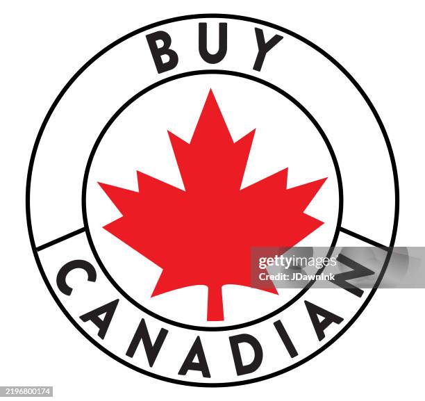 Canadian Graphics Buy Canadian Round Label Design With Red Maple Leaf On White Background ...