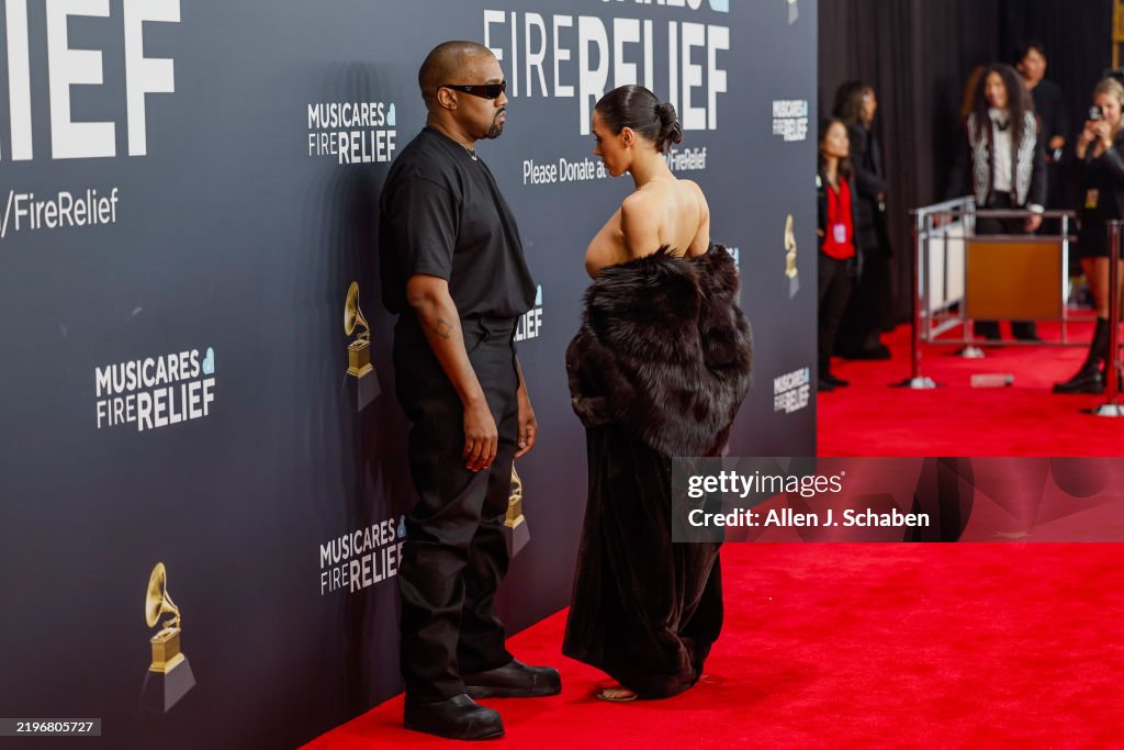 Kanye West and Bianca Censori at the 67th Grammys Awards held at the ...