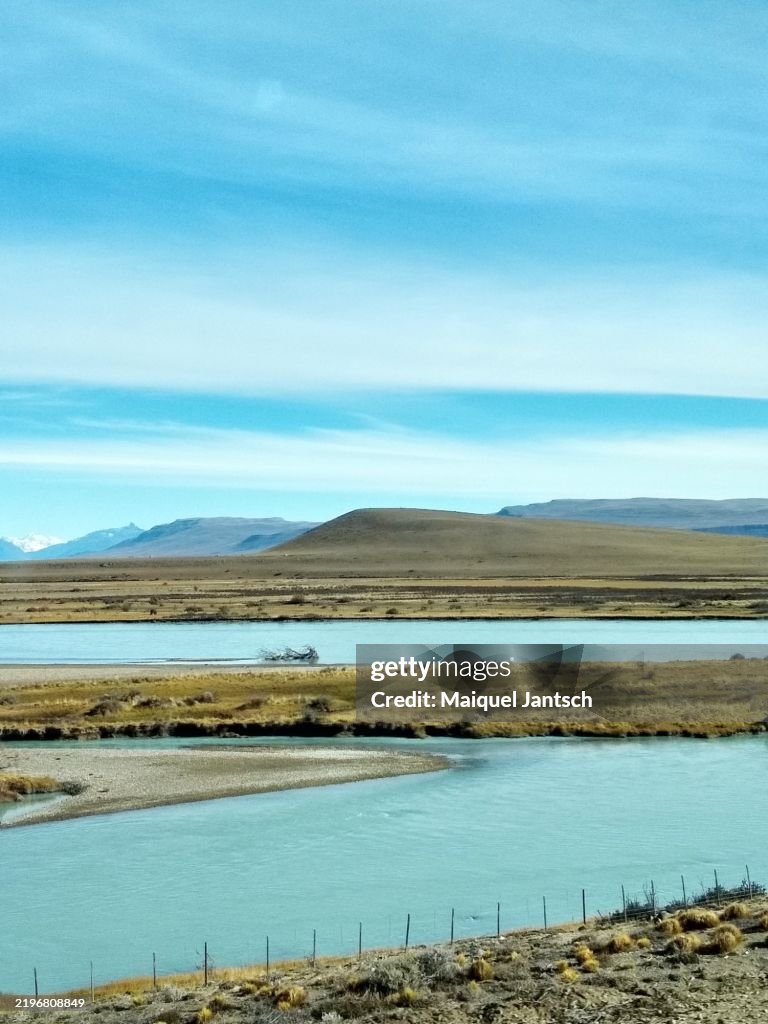 View of the Rio Santa - Road to El Chalten, Patagonia, Argentina