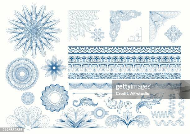 stockillustraties, clipart, cartoons en iconen met certificate diploma design elements - diploma