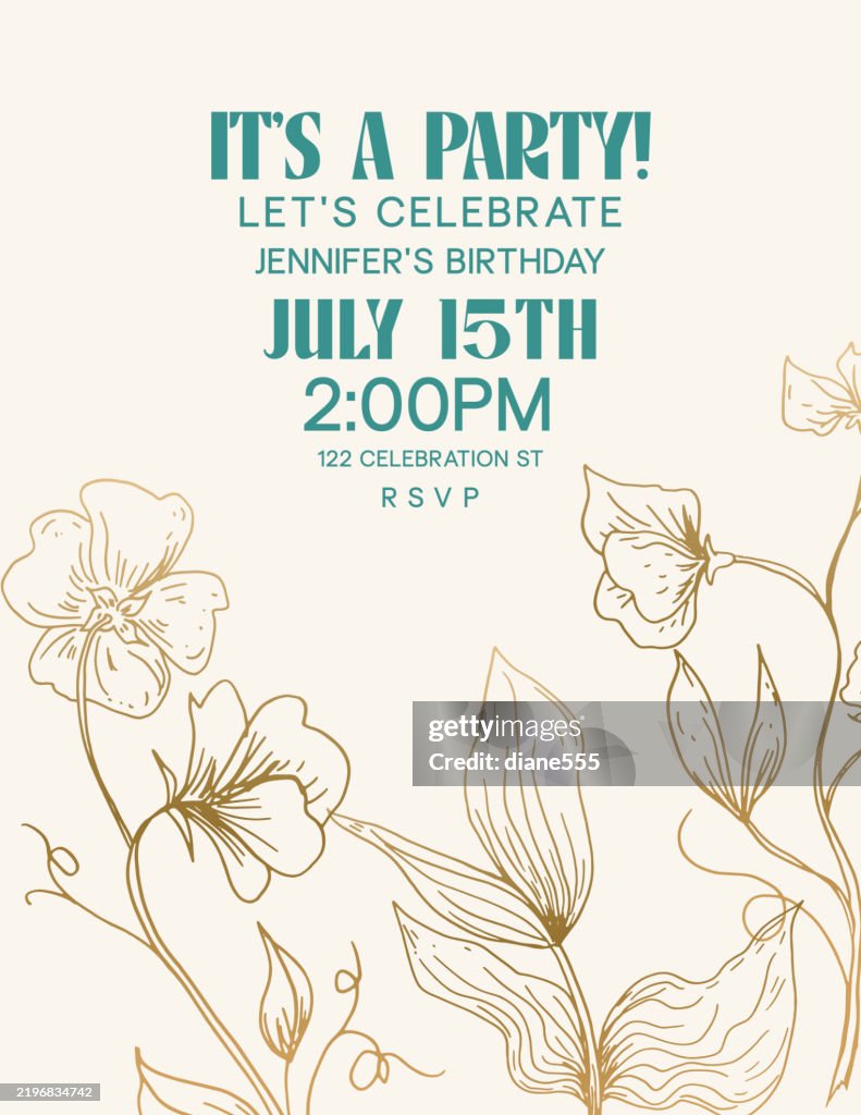 Spring Work Party Invitation Spring Flowers Party Invitation Template High-Res Vector Graphic ...