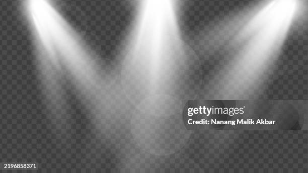 sonnenlicht- oder flare-lichteffekt mit transparentem hintergrund - scheinwerferlichter stock-grafiken, -clipart, -cartoons und -symbole