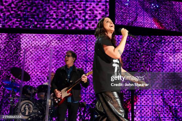 Alanis Morissette performs onstage during the FIREAID Benefit Concert for California Fire Relief at The Kia Forum on January 30, 2025 in Inglewood,...