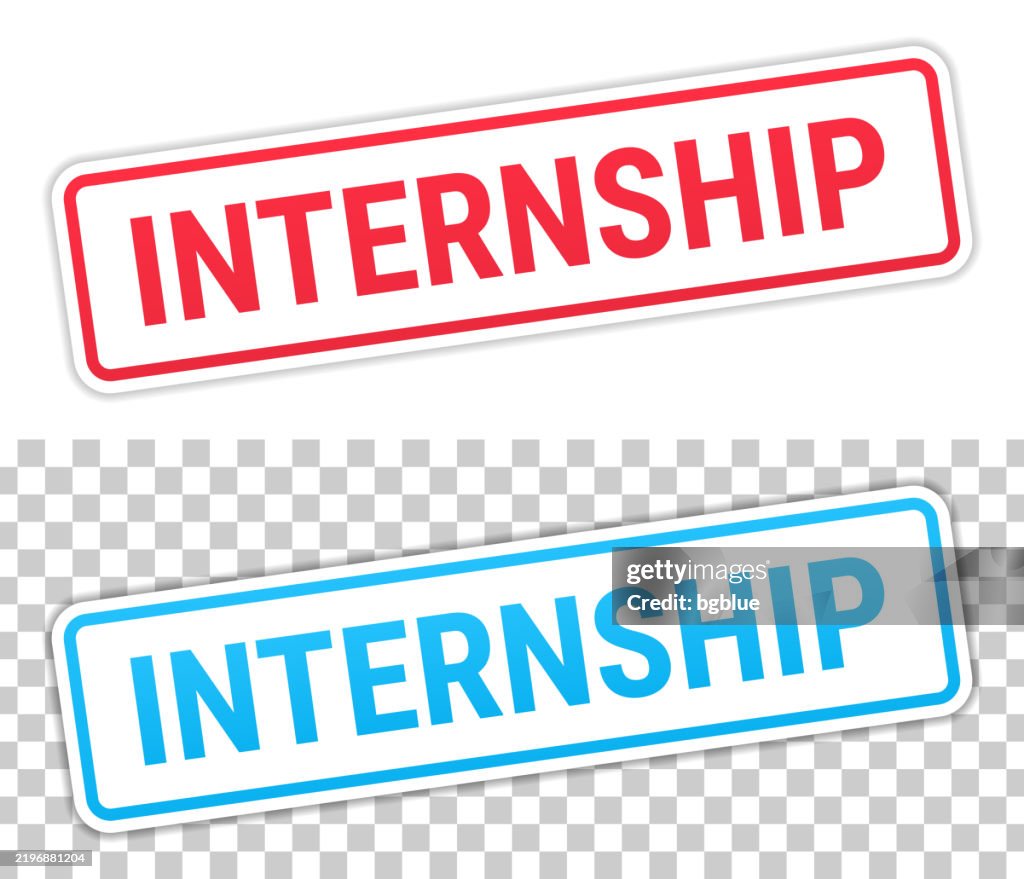 Internship Label Internship Red And Blue Labels On Blank Background High-Res Vector ...