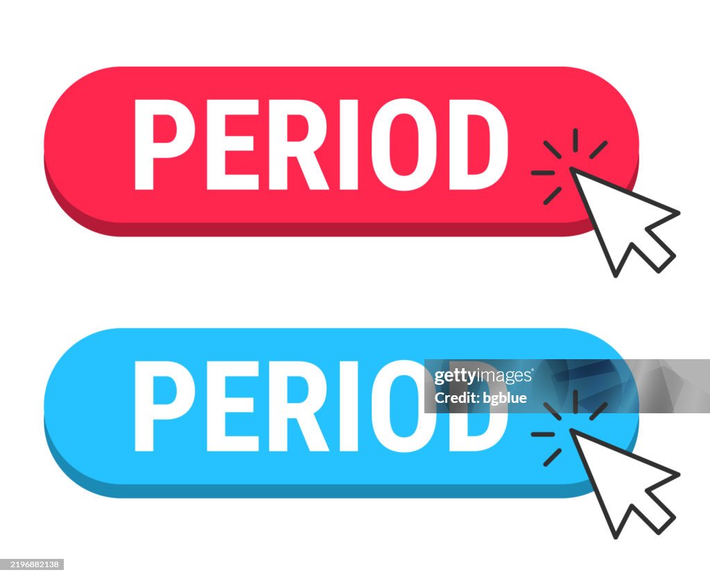 Periodd Button Period Red And Blue Buttons With Cursor On White Background High-Res ...