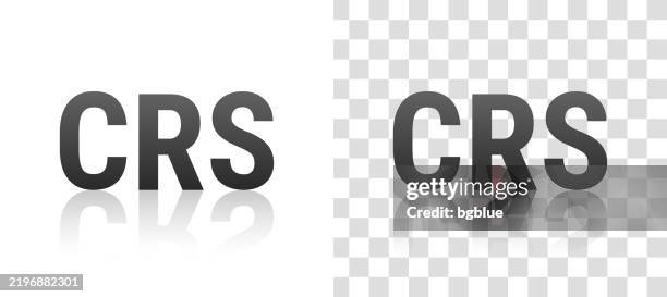 crs - common reporting standard - text with reflection on transparent background - chrome font stock illustrations