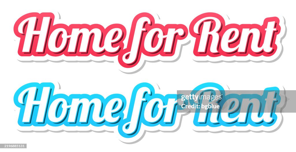 House For Rent Label Home For Rent 3d Text In Red And Blue On White Background High-Res ...