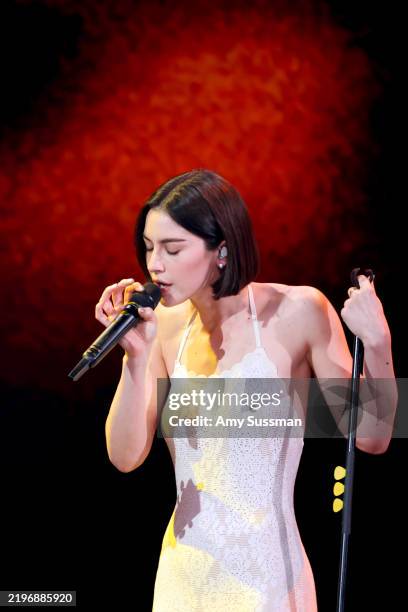 Gracie Abrams performs onstage during the FIREAID Benefit Concert for California Fire Relief at Intuit Dome on January 30, 2025 in Inglewood,...