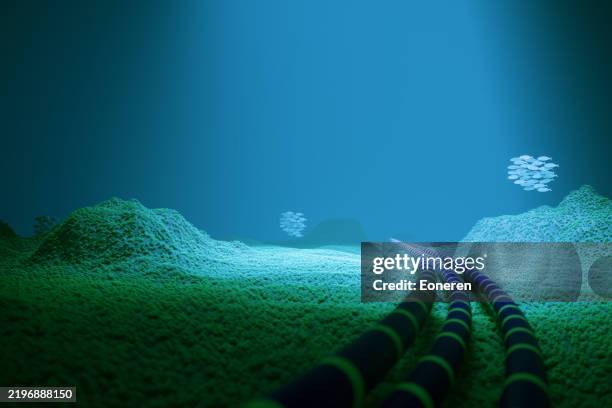 unterwasser-glasfaserkabel - elektroinstallation stock-fotos und bilder