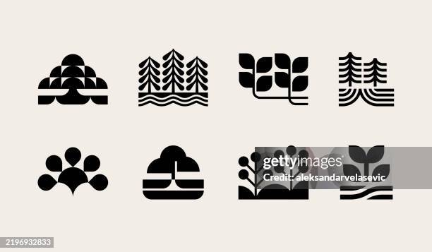 nature icons - logo stock illustrations