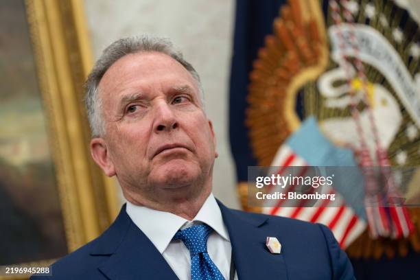 Steve Witkoff, US special envoy to the Middle East, during an executive order signing ceremony in the Oval Office of the White House in Washington,...
