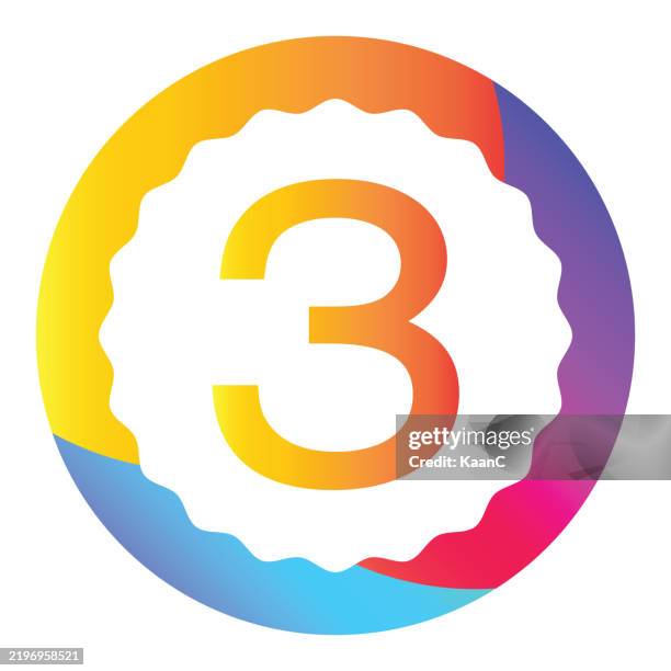 3 Icon Vector Number 3 Abstract Number Template Anniversary Number And Circle Shape ...