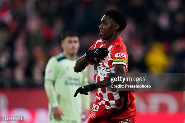 Yaser Yaser Asprilla of Girona FC celebrates the 2-0 during the La Liga EA ...