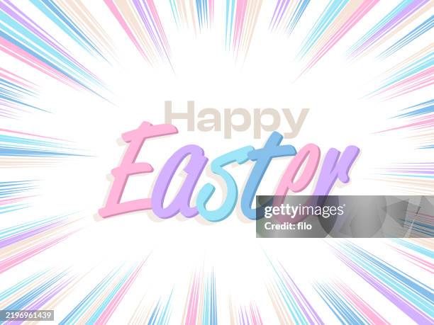 ilustraciones, imágenes clip art, dibujos animados e iconos de stock de feliz pascua pastel burst líneas de decoración fondo abstracto - hyper zoom