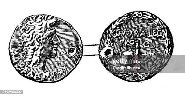 roman tetradrachm - coin collector stock illustrations