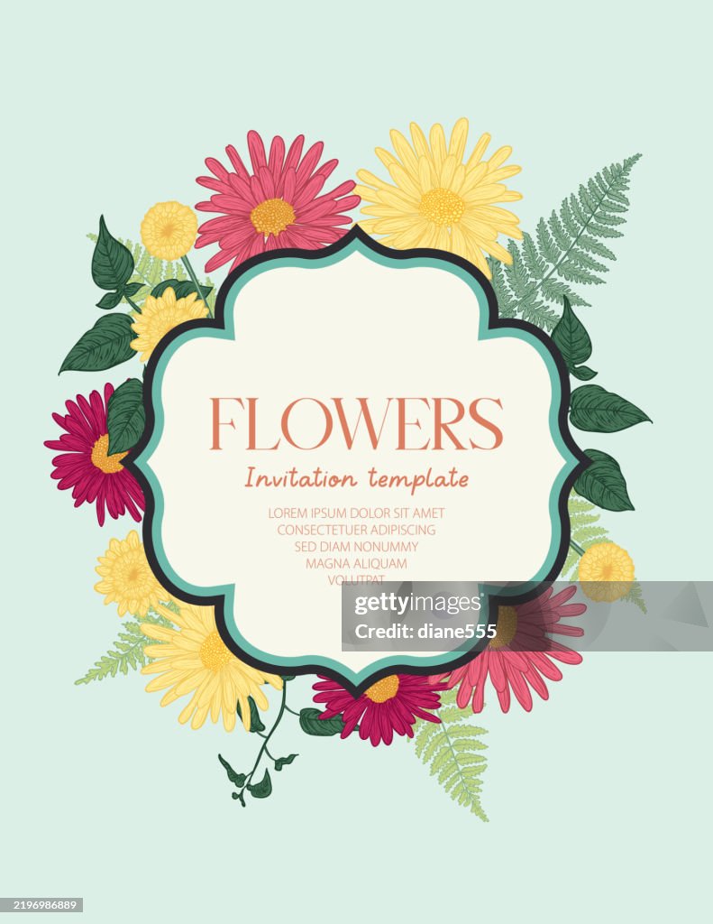 Spring Clean Invitation Fresh Spring Flowers Party Invitation High-Res Vector Graphic - Getty ...