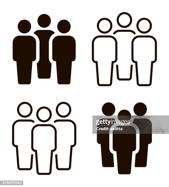 vektorillustration von personensymbolen. - people process technology silhouette stock-grafiken, -clipart, -cartoons und -symbole