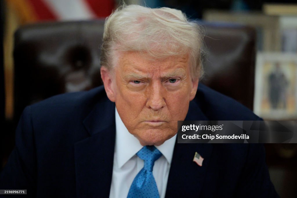 President Trump Signs Executive Orders In The Oval Office