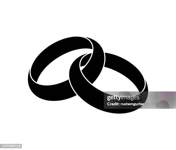 illustrations, cliparts, dessins animés et icônes de anneaux de mariage vecteur sur fond blanc - bague