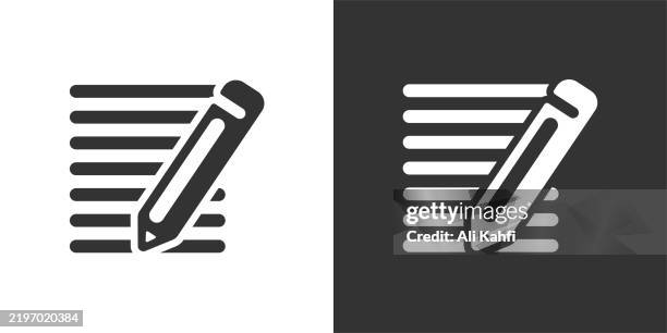 type writing glyph solid icon. black and white icon series. perfect pixel isolated on white and black background - human machine interface stock illustrations