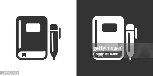 writing glyph solid icon. black and white icon series. perfect pixel isolated on white and black background - human machine interface stock illustrations