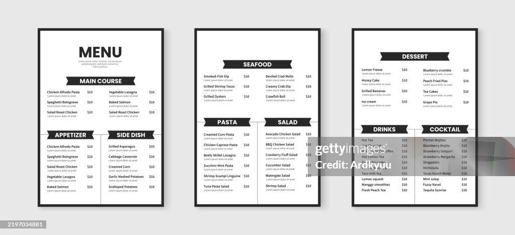 Small Menu Design Simple Food Menu Layout Design Menu Template For Restaurant And Cafe ...