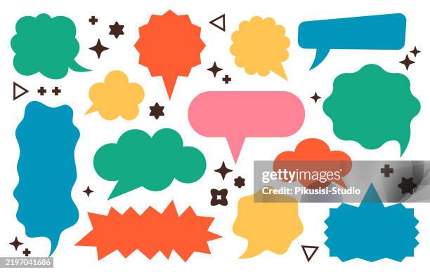 bildbanksillustrationer, clip art samt tecknat material och ikoner med set of speech bubble icons. different speech bubbles collection. - tankebubbla