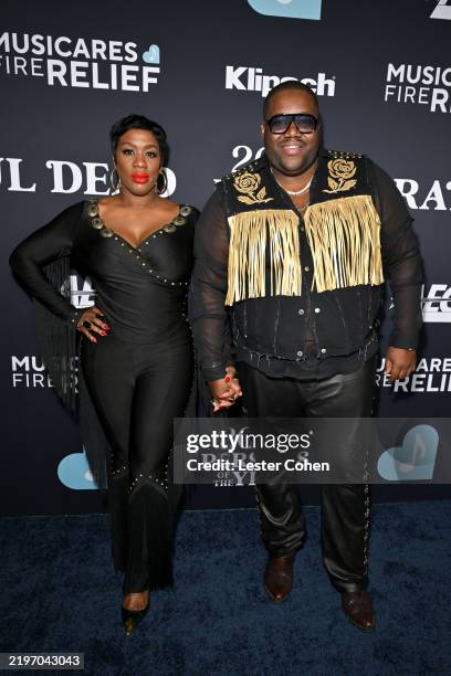 Tanya Trotter and Michael Trotter Jr. Of The War and Treaty attend the 2025 MusiCares Persons of the Year Honoring The Grateful Dead at the Los...