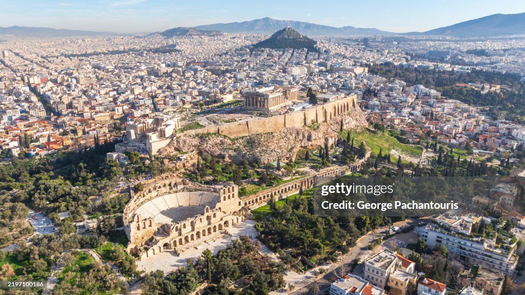 The Acropolis of Athens, Greece on a sunny day
