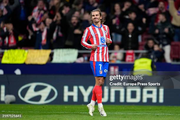 Antoine Griezmann of Atletico de Madrid celebrates a goal during the Spanish League, LaLiga EA Sports, football match played between Atletico de...