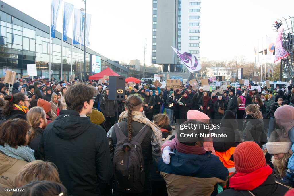 Friedlich Merz Rally For Upcoming Election In Bonn And Counter Protest