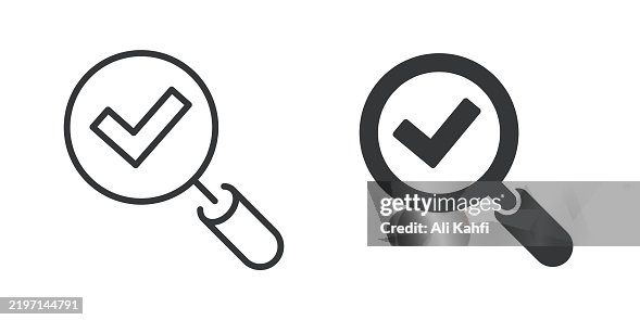 Inspection thin line and glyph solid icon. Editable stroke and perfect pixel isolated on transparent background Inspection thin line and glyph solid icon. Editable stroke and perfect pixel isolated on transparent background
