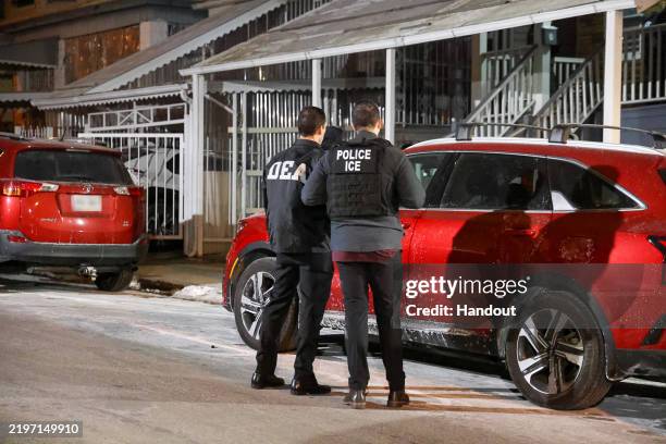 In this handout photo provided by U.S. Immigration and Customs Enforcement, the New York City Fugitive Operations Team conducted targeted enforcement...
