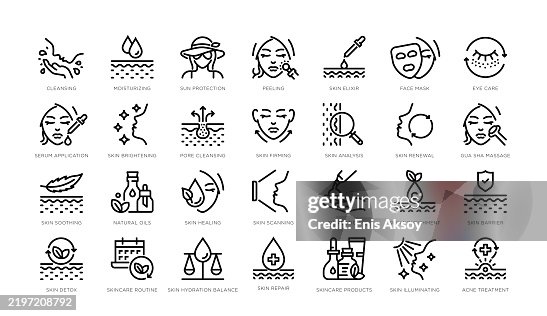 Iconos de cuidado de la piel Iconos de cuidado de la piel
