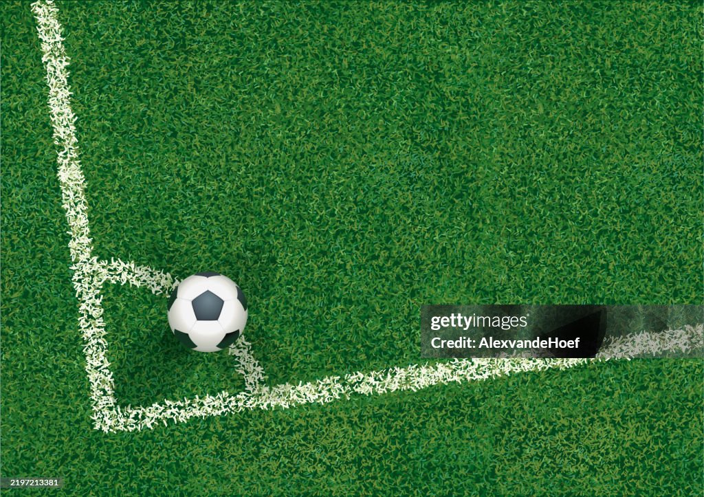 Coin de football avec ballon de football