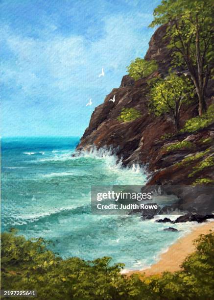 stockillustraties, clipart, cartoons en iconen met rocky shore - schoonheid in de natuur