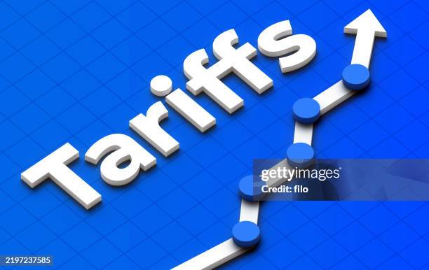 tariff increase value 3d graph chart background - cost optimization stock illustrations