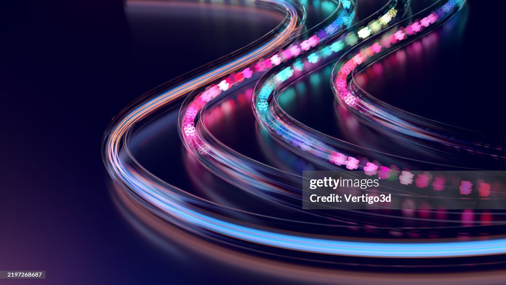 Physical Infrastructure of the Internet. fiber optic networks. abstract concept.