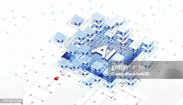 strong ai chip structure white concepts - micro processor stock pictures, royalty-free photos & images