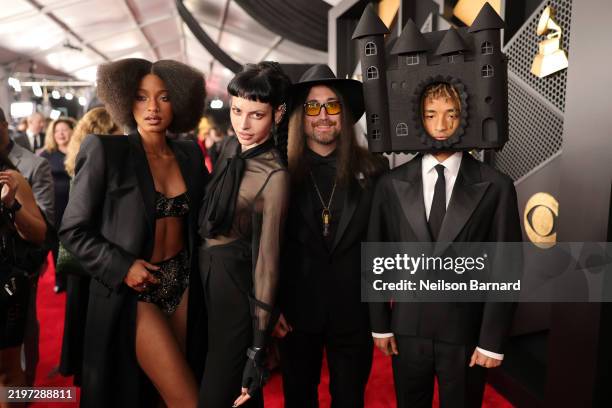 Willow Smith, Charlotte Kemp Muhl, Sean Ono Lennon, and Jaden Smith attend the 67th Annual GRAMMY Awards at Crypto.com Arena on February 02, 2025 in...